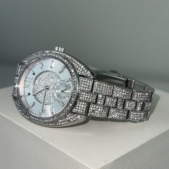 Michael Kors Accessories - Michael Kors Luxurious Dena Pavé Silver-Tone Watch Ladies